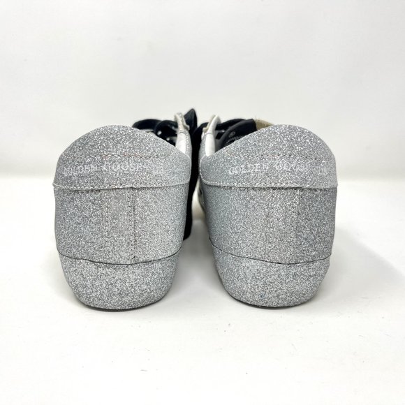 Golden Goose Superstar Silver Glitter Leather Sneakers Size 36 US 6 - Picture 6 of 11